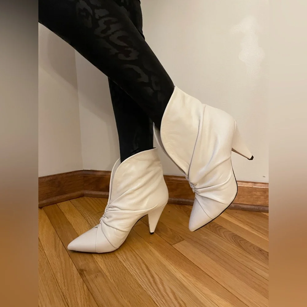 Isabel Marant Ruched Leather Lasteen Ankle Boots. Preloved 🤍 - Picture 2 of 11
